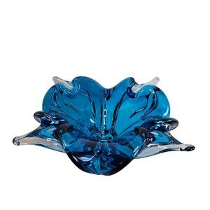 Chalet Canada Art Glass bowl / ashtray blue Thick Sommerso MCM